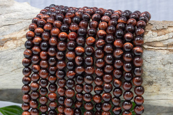 Red Tiger Eye A Grade Polished 8mm Round - 2mm Large Hole